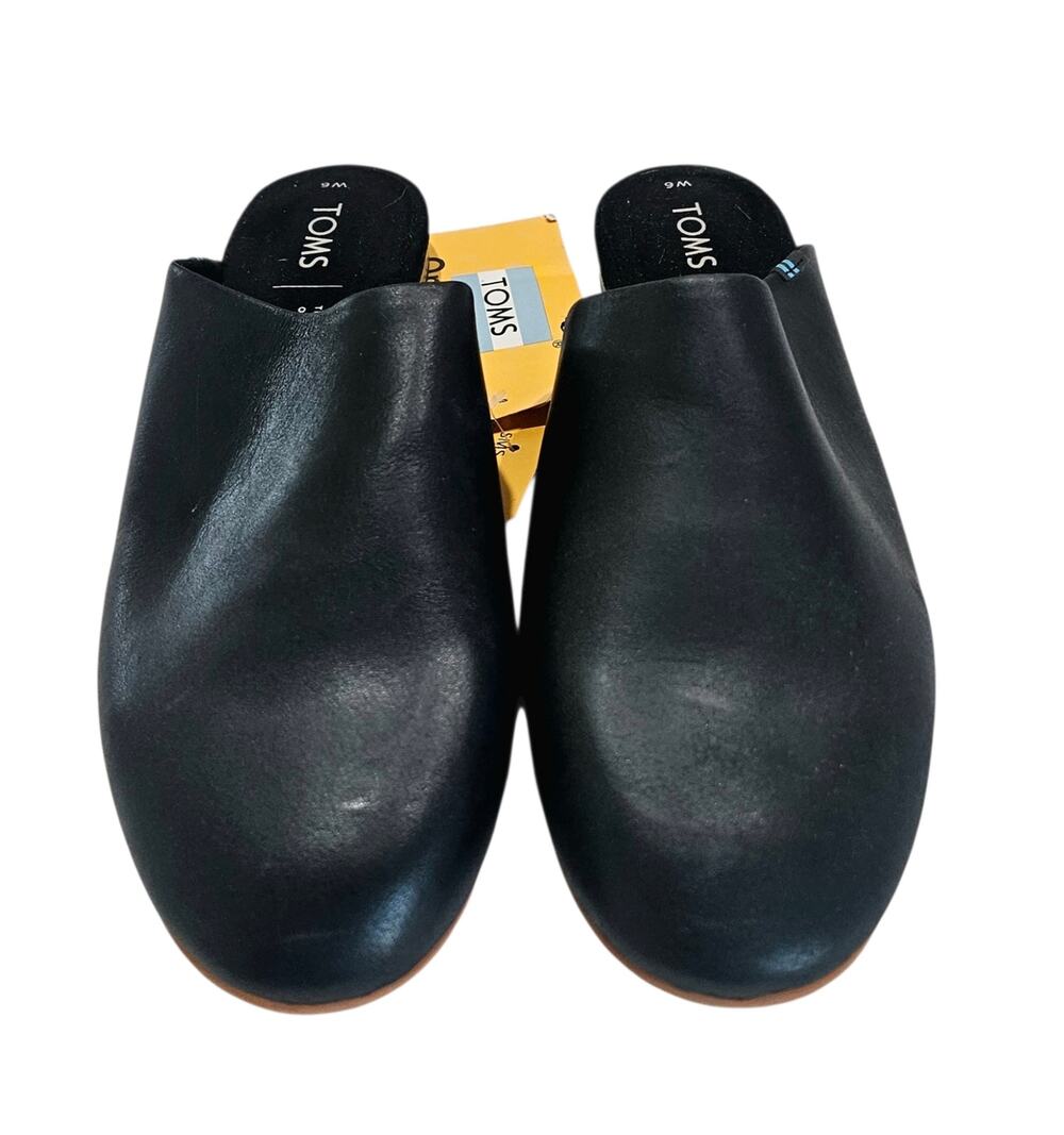 TOMS Jutti Black Leather  Mules SZ. 6
